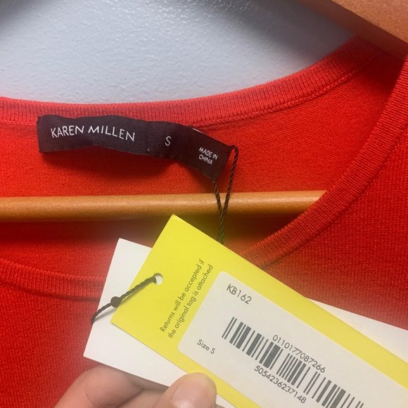 Karen Millen Red Cold Shoulder Dress With Tags - Picture 4 of 5